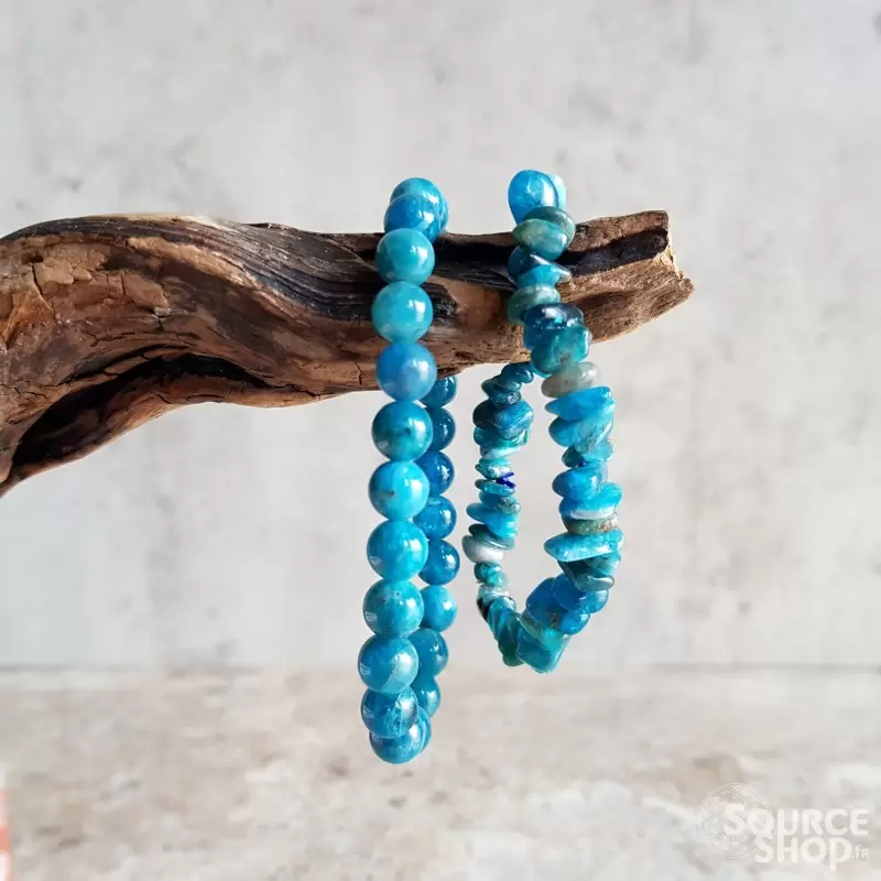 Bracelet chips Apatite bleue - Qualité AAA Extra