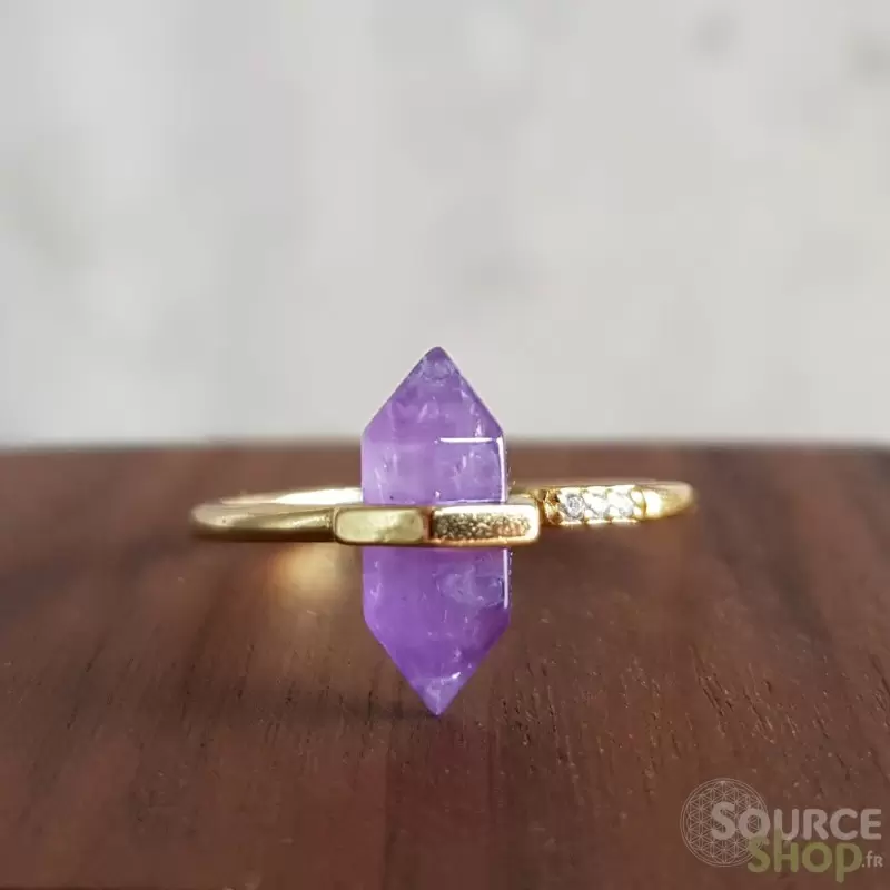 Bague Améthyste en Argent 925 - Réglable