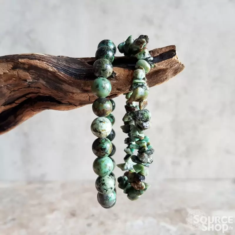 Bracelet chips Turquoise Africaine - Qualité AAA Extra