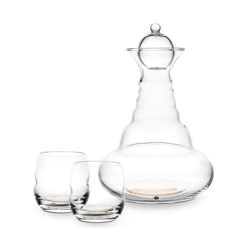 Carafe Alladin or 1.3L + 2 verres Mythos or - Nature's Design