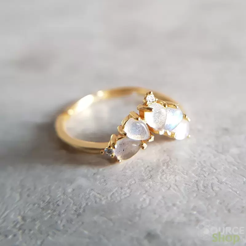 Bague Labradorite en Argent 925 - Réglable