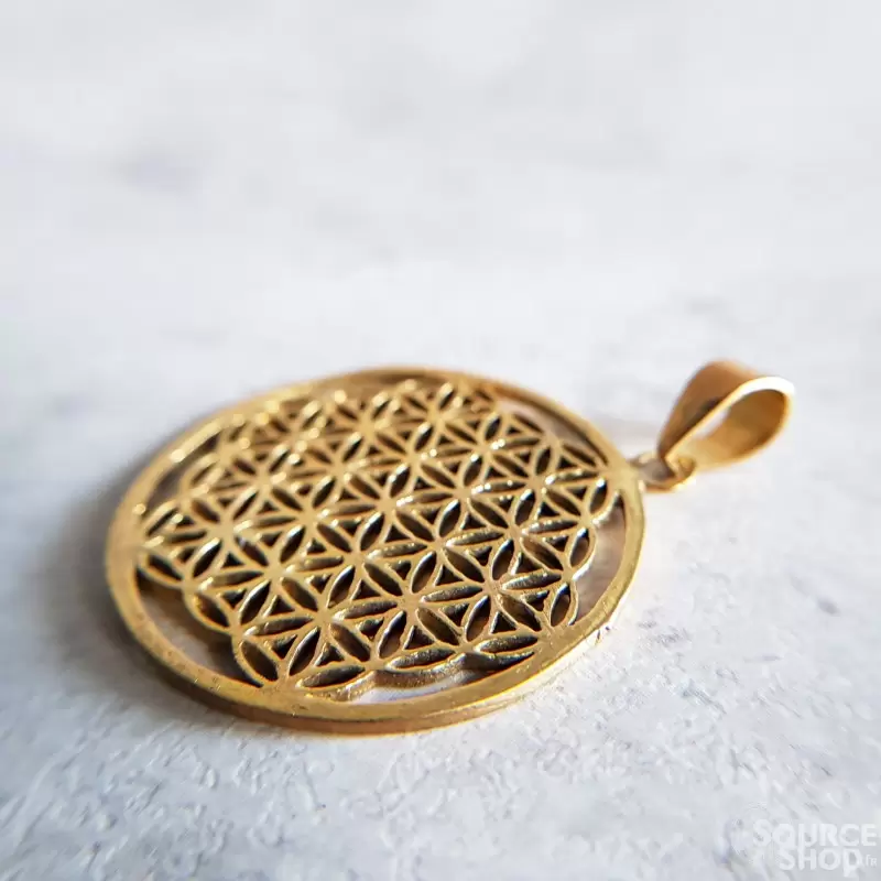 Pendentif Fleur de vie or
