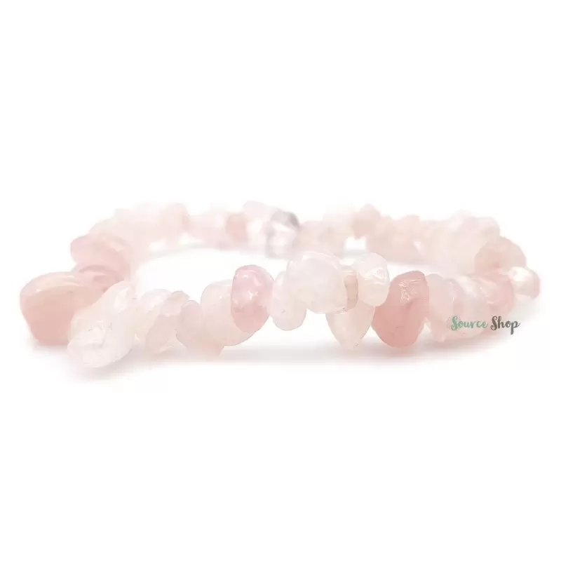 Bracelet baroque chips Quartz Rose - Qualité A