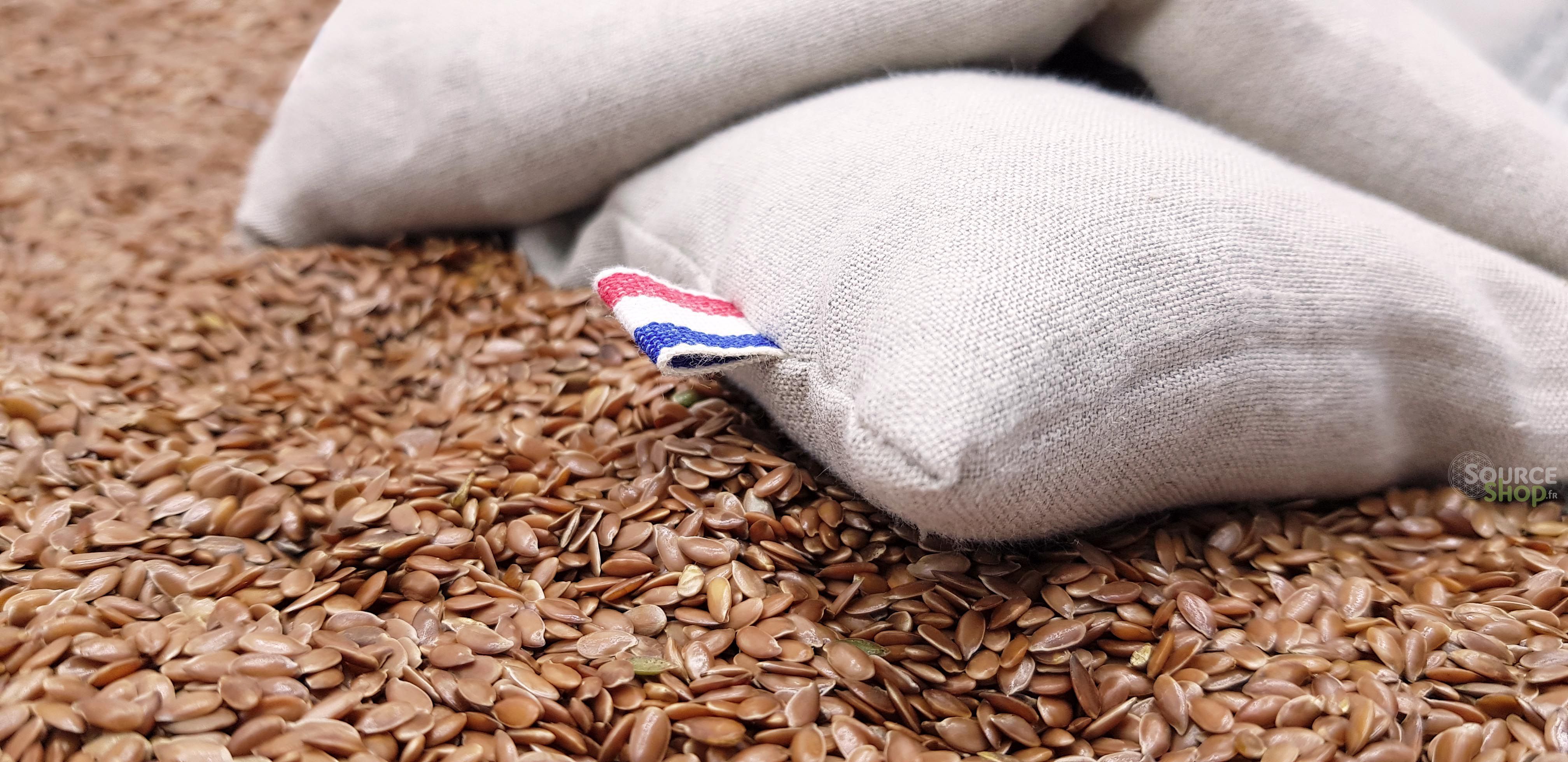 Zoom sur le tissu de la bouillotte bio – lin naturel certifié GOTS