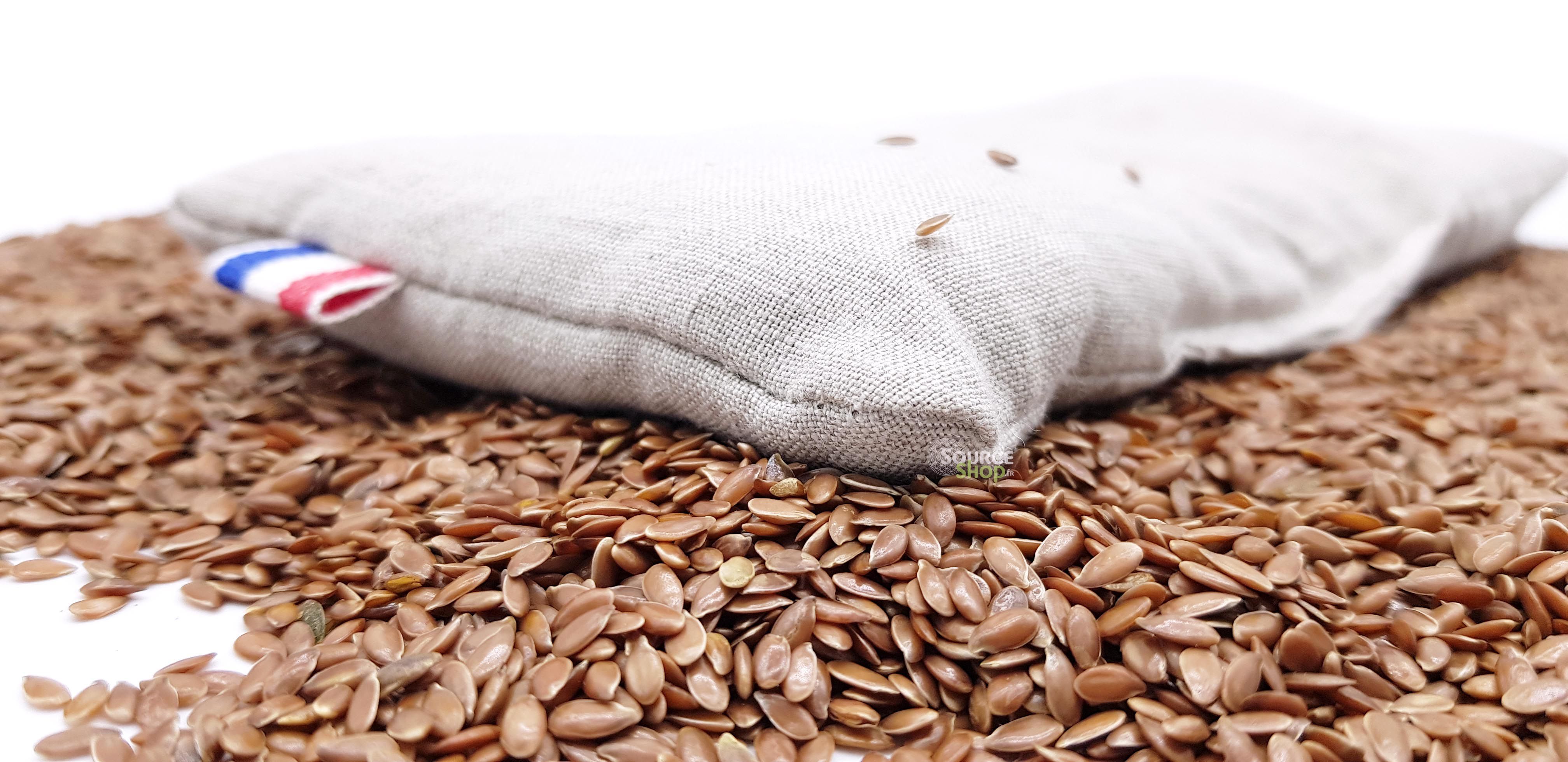 Bouillotte anti-cernes pour yeux en graines de lin bio - Artisanale & Française