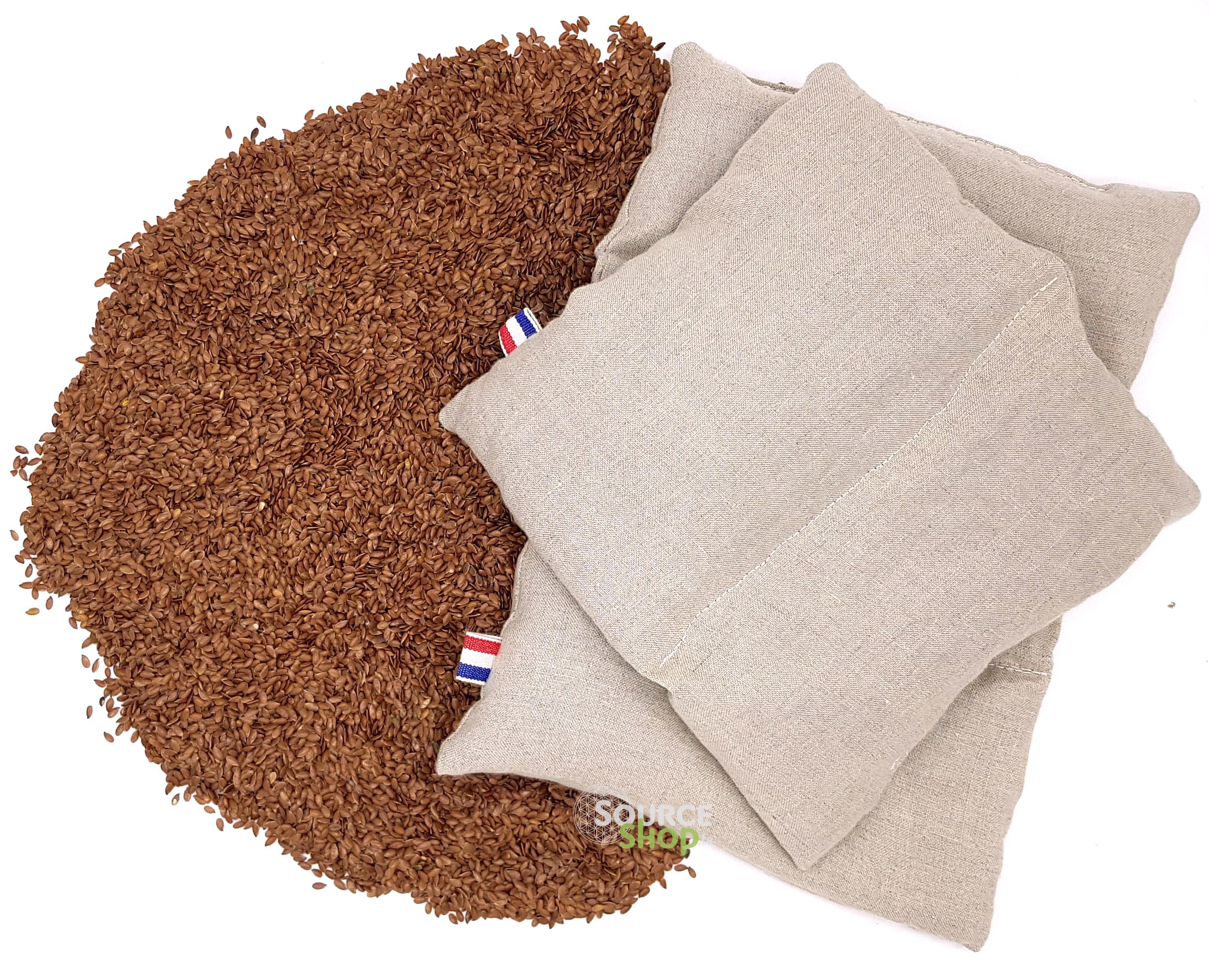 Bouillotte artisanale en lin bio confectionnée à Oyonnax – Source Shop