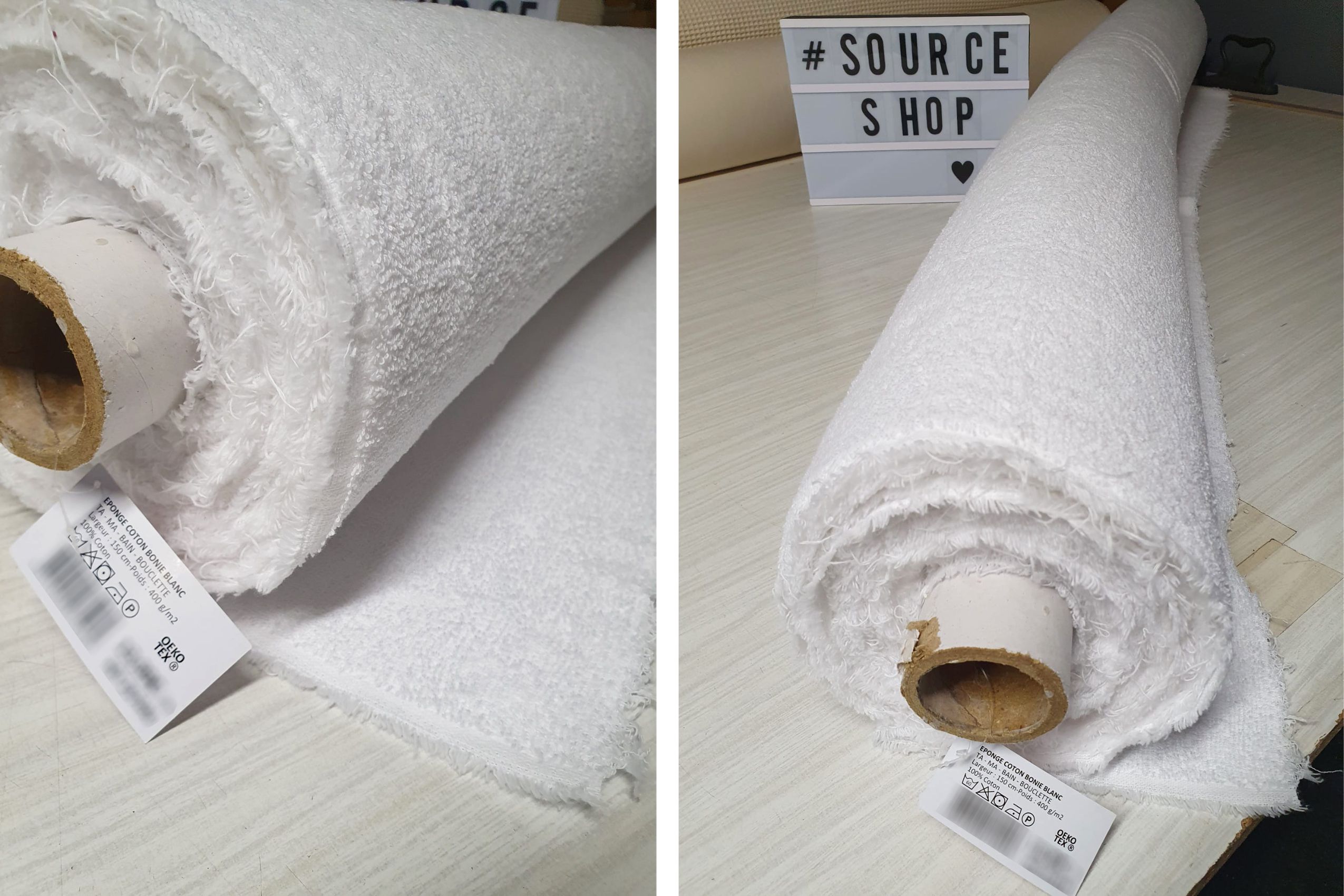 Tissu coton éponge bio pour la confection des éponges lavables Source Shop
