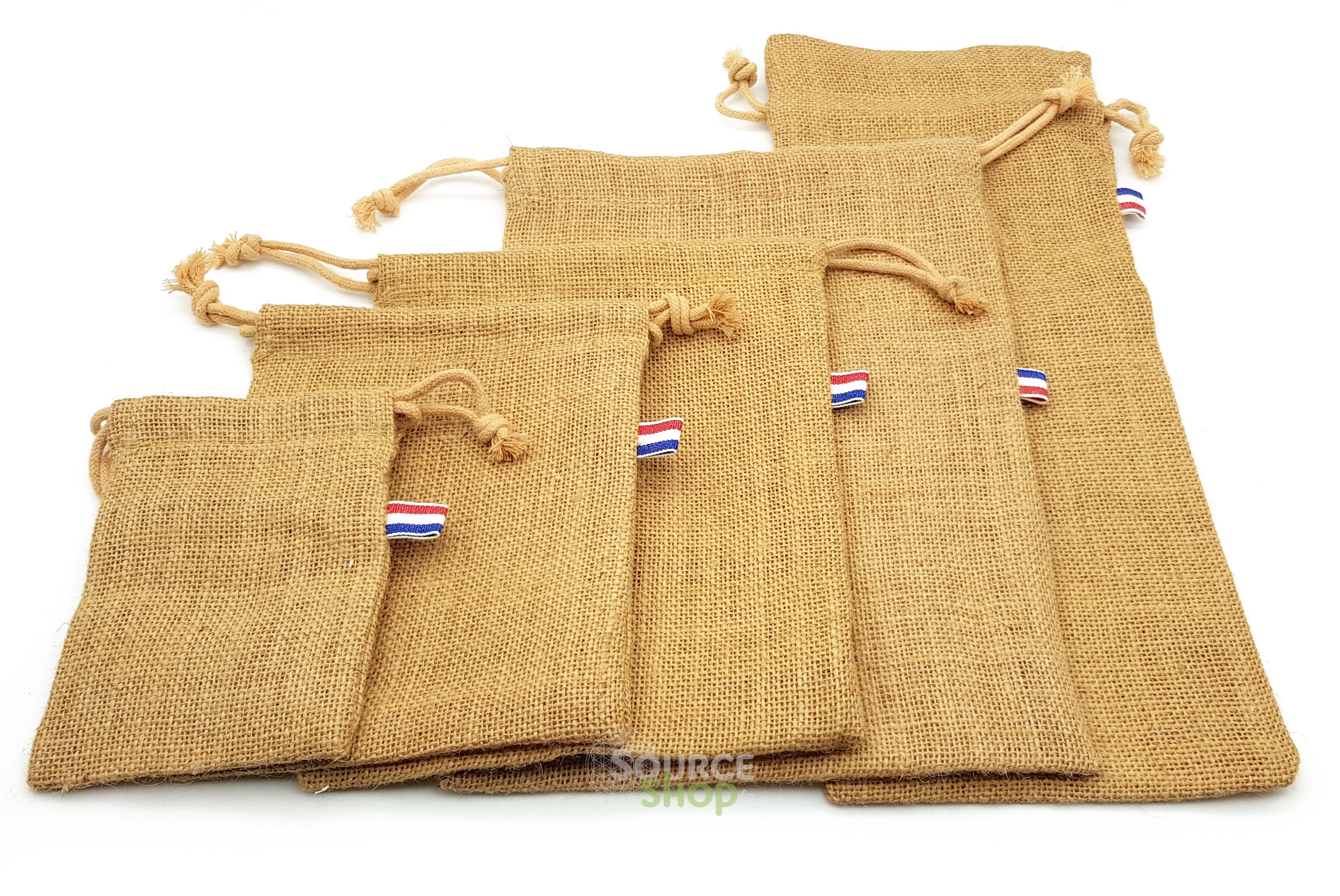 Sac à vrac cousu à Oyonnax en jute française avec ficelle bio – Confection artisanale Source Shop