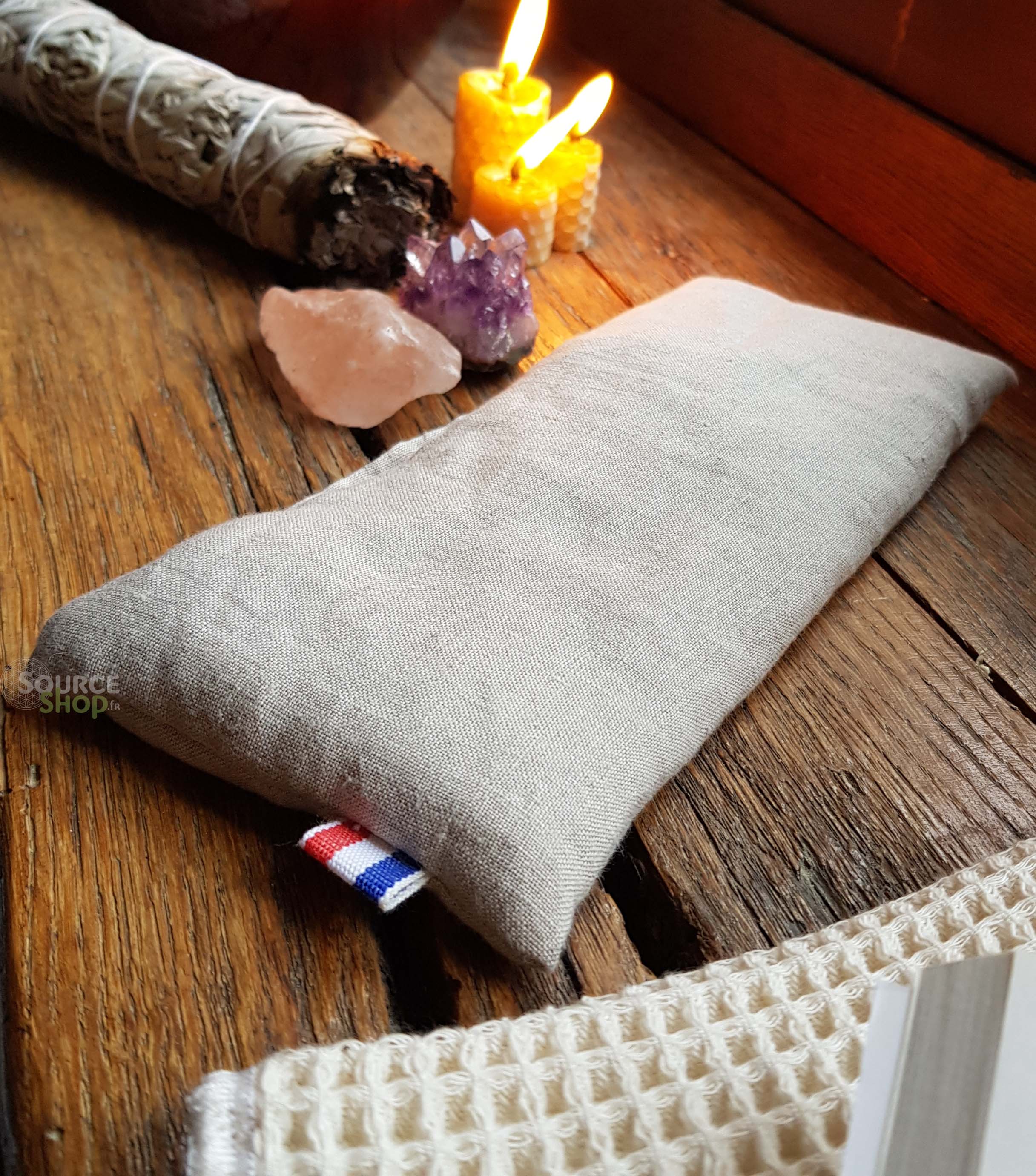 Bouillotte anti-cernes pour yeux en graines de lin bio - Artisanale & Française