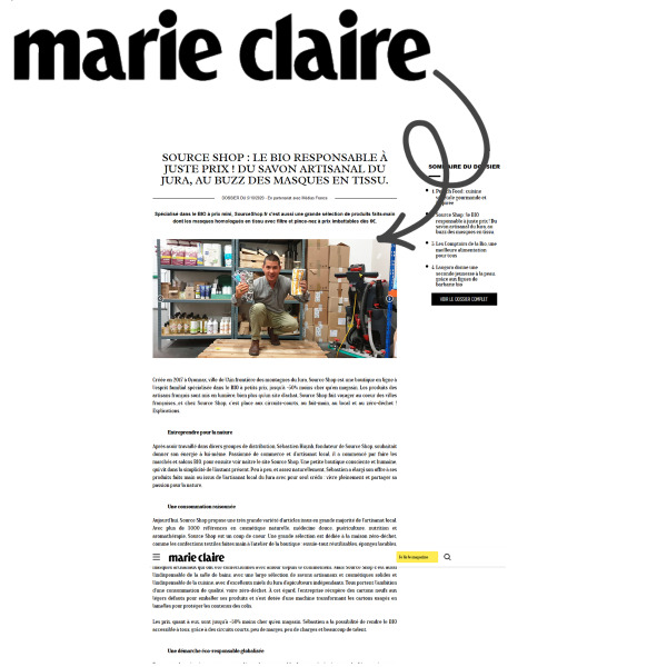 Source Shop dans Marie Claire – presse et médias