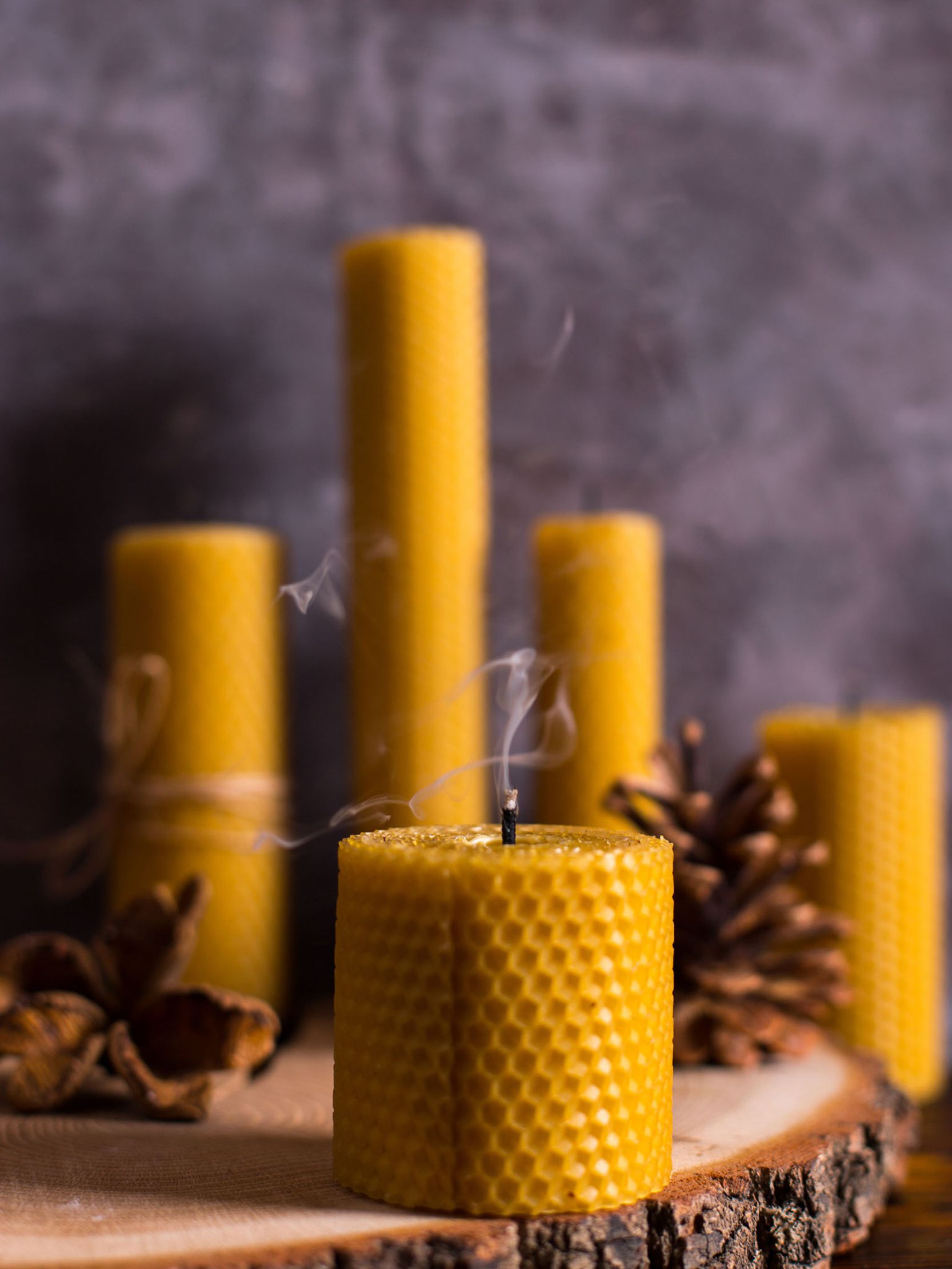 Coffret de bougies artisanales en cire d'abeille du Jura