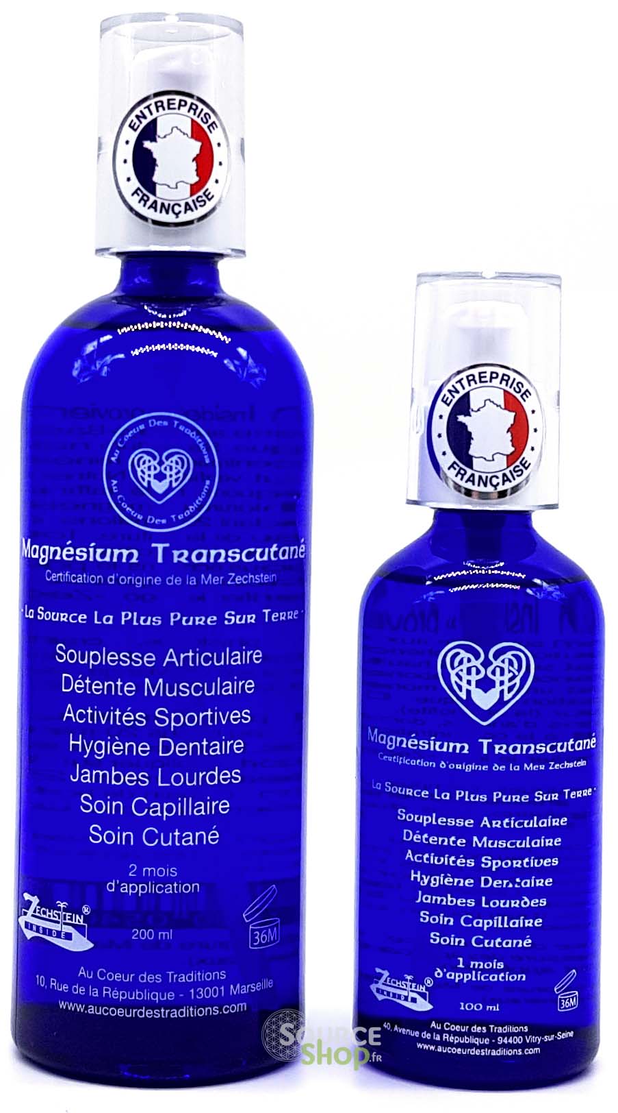 Magnésium Transcutané - Huile de magnésium marin 100ml ou 200ml - Au Coeur des Traditions
